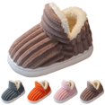 thumbnail image 2 of XIMIN Kids Boys Girls Fuzzy Slipper Faux Fur Lined Machine Washable Cozy & Stylish Slipper Non-Slip Soft Sole Indoor House Flat Shoes Outdoor Winter Warm Slippers, 2 of 6