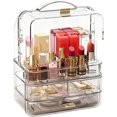 thumbnail image 1 of Organizador de Maquillaje de 3 Niveles con Cajón, Organizador de Perfumes y Labiales Acrílico Transparente, 1 of 4
