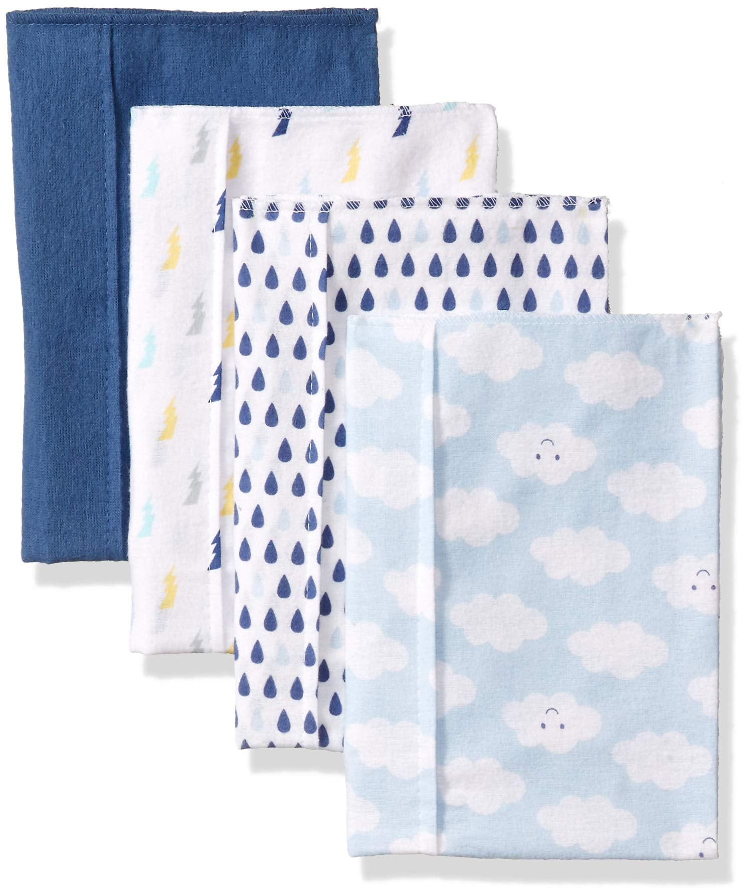 Luvable Friends Baby Girl Cotton Flannel Burp Cloths 4pk, Rainbow, One Size
