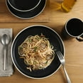 thumbnail image 3 of Gibson Home Zuma Nuevo 32 Piece Plates, Bowls, and Mug (Service for 8) Dinnerware Set - Black, 3 of 8