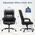 thumbnail image 6 of Yoyomax Executive Office Chair, Height Adjustable High Back Computer Chair, Ergonomic Home Office Desk Chair with Wheels, Armrest, and Headrest - 360° Swivel PU Leather Chair for Adults, 6 of 7