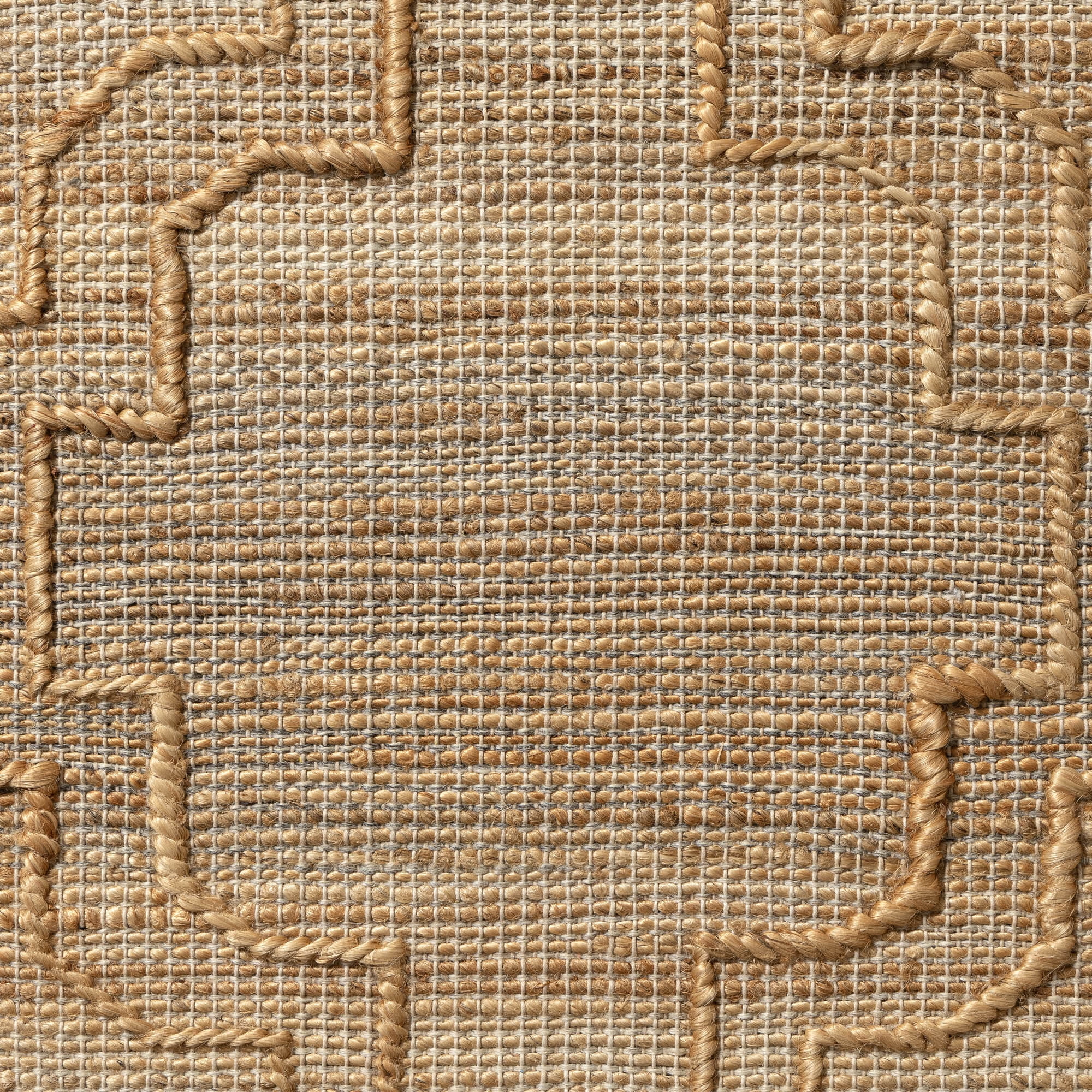 Ox Bay Nel Trellis Modern Hand-Woven Jute Indoor Area Rug, Natural, 5' x 7'9"