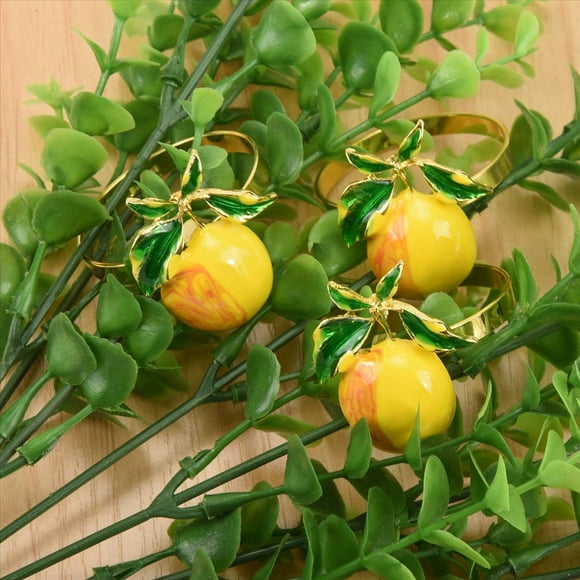 12 Piezas de Servilleteros de LimóN, Servilleteros de Verano, Servilletero de Frutas Tropicales, Hebilla Decorativa para Verano, CumpleañOs, Boda, Fiesta