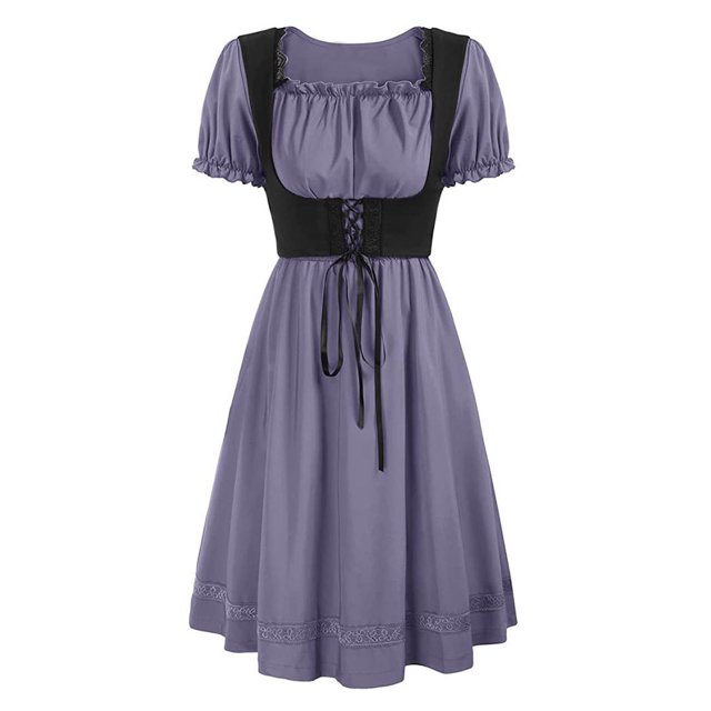 Womens Halloween Costumes 2024 Cosplay Gothic Dresses New Gothic Prom Dress For Women Halloween Cocktail Party Dresses Retro Short Sleeve Ball Gown