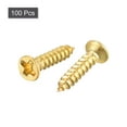 thumbnail image 3 of Uxcell M2x10mm Brass Wood Screws, Phillips Flat Head Self Tapping Connector 100 Pack, 3 of 5