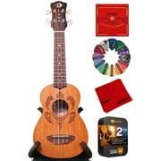 Luna UKE HONU Honu Tribal Turtle Soprano Ukulele Pack Bundle with Replacement Strings, Guitar Pick, Cleaning Cloth and Premium 2 YR CPS Enhanced Protection Pack