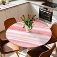 thumbnail image 3 of Pink Ombre Fitted Tablecloth with Elastic Edged, Round Table Cloth for Dining Table, Modern Abstract Art Farmhouse Waterproof Oil Proof Table Cover for Indoor Outdoor 45"-54", 3 of 8