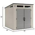 thumbnail image 2 of Suncast 7' x 7' Modernist Storage Shed, All-Weather Outdoor Backyard Unit, Vanilla, 2 of 4