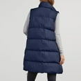 thumbnail image 6 of Baqcunre Women's Clothing, Women's Long Puffer Vest Winter Quilted Hooded Sleeveless Zip Up Long Jacket Vest Gilet Valentines Day Gifts, 1Pc Jacket Navy S, 6 of 8