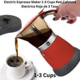 thumbnail image 4 of Bene Casa - Cafetera Espresso Eléctrica 1-3 Tazas Roja, Cafetera Eléctrica Roja de 3 Tasas Modelo BC-95514., 4 of 9