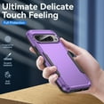 thumbnail image 2 of KOMI for Google Pixel 9 Case, [Shockproof] Military Grade Proof Protection [Fall Prevention] [Anti Fingerprint ] Rugged Protective Phone Case Cover for Google Pixel, Purple+Black, 2 of 5