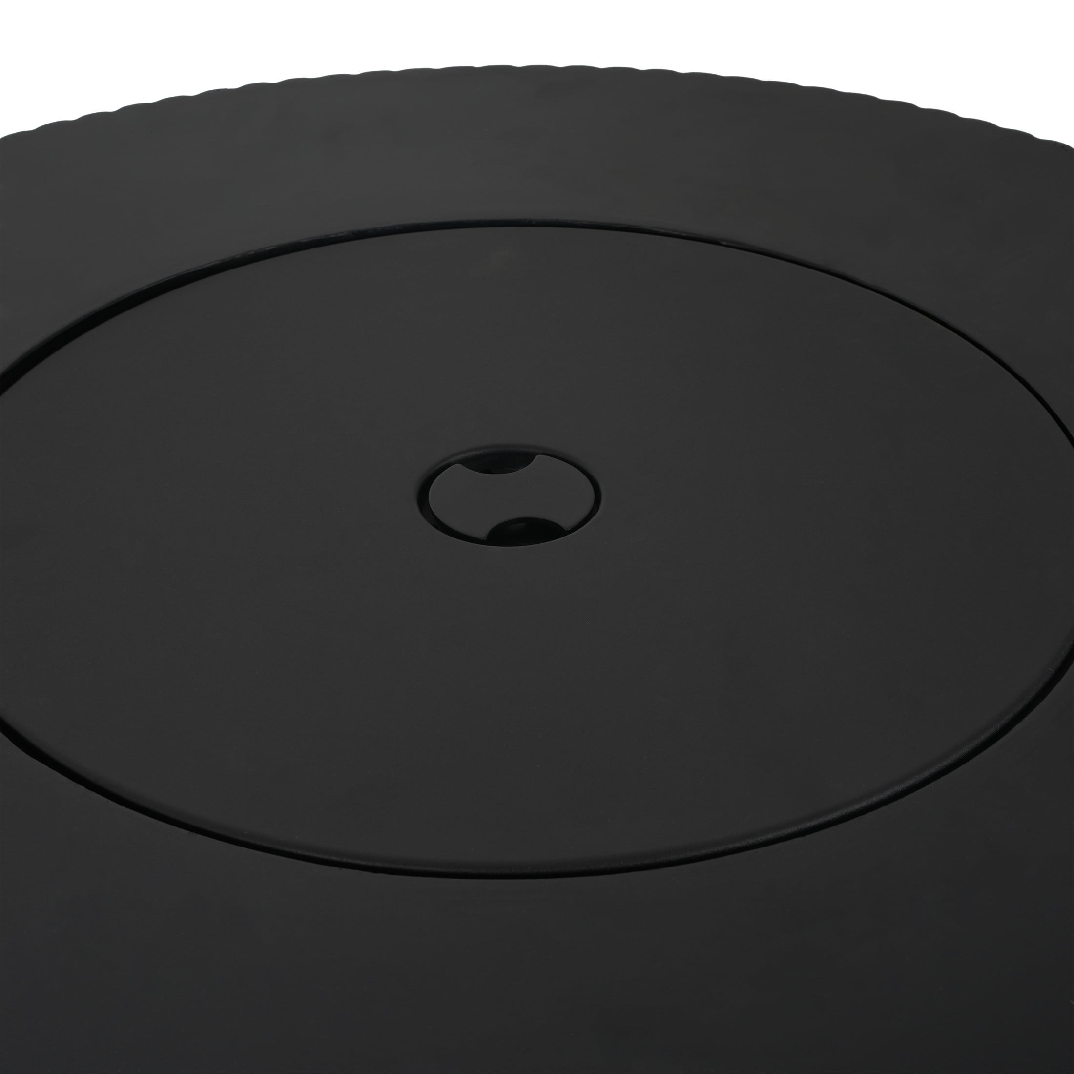 Christopher Knight Home 30" Patio MGO Propane Fire Pit, 40,000 BTU Ribbed Round Heater with Lid, Black