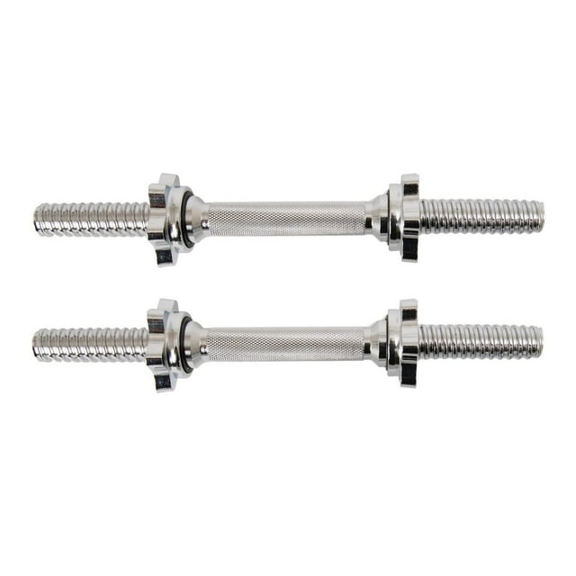 GoZone Standard 14" Dumbbell Handles – Threaded Ends – Silver