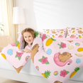 thumbnail image 4 of Manfei Lovely Capybara 7-Piece Twin Bedding,Kawaii Pineapples Bedding Comforter Set,Pink,Pink Reversible, 4 of 7