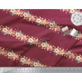 thumbnail image 3 of Soimoi Red Moss Georgette Fabric Leaves & Rose Floral Printed Craft Fabric by the Yard 42 Inch Wide, 3 of 3