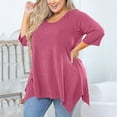 thumbnail image 6 of Gamivast Plus Size Tops for Women Crew Neck 3/4 Sleeve Comfy Tunic Tops Spring Summer Clothes Shirts Blouse Pink XXXL Placed Recently by Me Plus Membership, 6 of 7