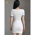 thumbnail image 3 of H Han Queen-Vestido corto de tubo para mujer, prenda ajustada, Sexy, para fiesta y oficina, novedad de verano 2024, 3 of 5