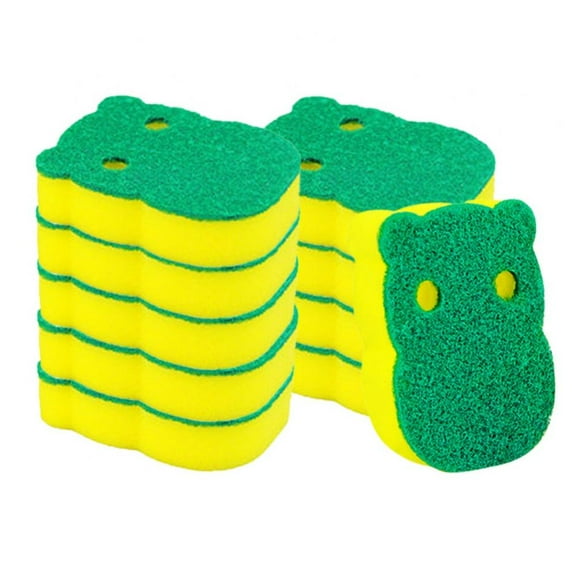 10 Pcs Microfiber Sponge Dishwashing Cloth Reusable Wipe Kitchen Cleaning Double Sided Brush Pot Dishwashing Cloth