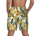 thumbnail image 4 of Uemuo Yellow Tulips Pattern Mens Swim Trunks Quick Dry Board Shorts with Mesh Lining, Stretch Beach Shorts Quick Dry No-Chafing Board Shorts-Small, 4 of 9