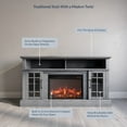 thumbnail image 3 of BELLEZE  58" TV Stand with 23" Electric Fireplace, Fireplace TV Console for TVs up to 65", Home Entertainment Center with Storage Cabinet and Adjustable Shelves - Astorga (Light Gray), 3 of 7