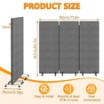 thumbnail image 2 of Dapmiu Mobile Room Divider with Wheels & Sound Proofing, 3-Panel Office Partition on Casters, Freestanding Privacy Screen for Home, Office, Studio, 2 of 11