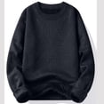 thumbnail image 5 of BaoFuBaoMei Fleece Lined Sweaters for Men Big and Tall Crew Neck Thickened Long Sleeve Sweater Solid Warm Fall Winter Tops, 5 of 5