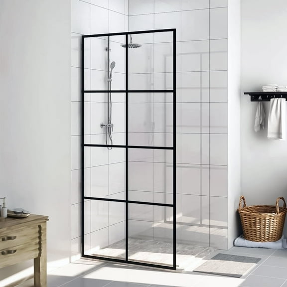 Dreamwerks 40" W X 79" H Shower Screen in Black with Clear Glass