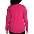 thumbnail image 5 of Just My Size Split Neck Long Sleeve Tee (Women's Plus), 5 of 6