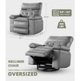 thumbnail image 2 of Luku Oversized Manual Recliner, PU Leather Recliner Chair with 1.5X Sponge Filling and Easy Recline Mechanism, Comfort Lazy Chair for Living Rooms and Bedrooms, 2 of 9