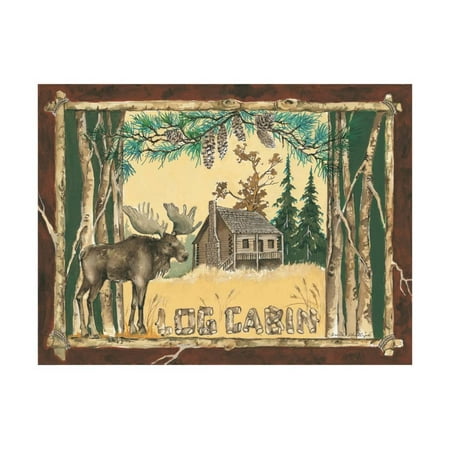 - Log Cabin Moose Print Wall Art By Anita Phillips