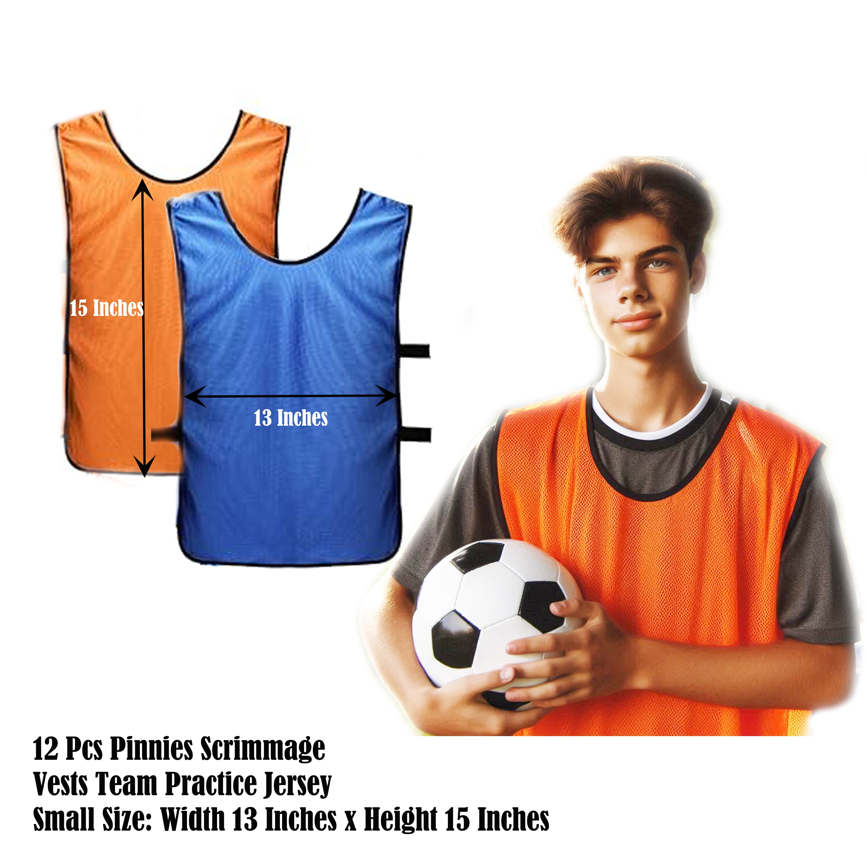 12 Pack Pinnies Scrimmage Vests Team Practice Training Jersey Plus 50 Packs Disc Cones Plus