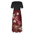 thumbnail image 4 of IROINNID Women's A-Line Dress Casual Summer Sleeve Print Dress Round Neckline Comfort Waist Dress, 4 of 4