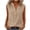 Khaki, variant on Bosfbaoi Plus Size Shirts for Women V Neck Sleeveless Button Front Womens Summer Tops Casual Loose Vest Blouse