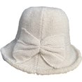 thumbnail image 6 of CoCopeaunts Women Girls Bucket Hat Winter Bowknot Bucket Cap Foldable Cloche Party Daily Costume Accessory Warm Soft Cloche Cap, 6 of 8