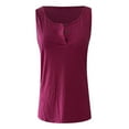 thumbnail image 4 of Manxivoo Vest for Women Womens Henley Tank Top Scoop Neck Sleeveless Tunic Shirts Soft Button Down Summer Top Tank Top for Women Hot Pink, 4 of 7