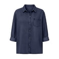 thumbnail image 5 of Enjoytime Denim Blouses for Women Dressy Casual Collared Button Down Shirts Fall Trendy Long Sleeve Tops, 5 of 8