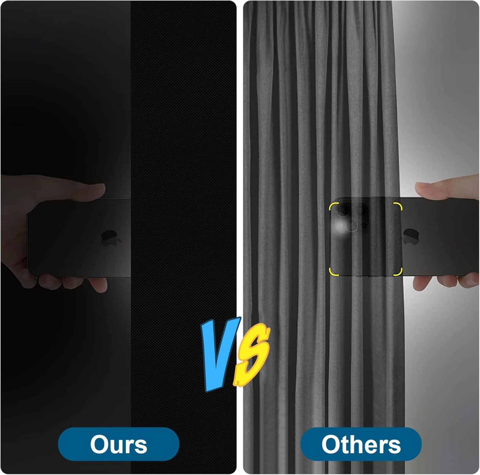 100% Blackout Curtains for Bedroom, Portable DIY Window Blinds, No Drill Window Shades & Blackout Blinds with Stickers & Tabs for Travel, Dorm Room, Media Room
