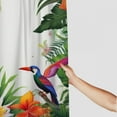 thumbnail image 3 of Orinice  Tropical Shower Curtain, Growth Rainforest of Hawaii with Frangipani Philodendron Birds of Paradise, Cloth Fabric Bathroom Decor Set with Hooks,  69x72, 3 of 7
