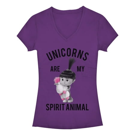 Despicable Me 3 Juniors' Agnes Unicorn Spirit Animal V-Neck (Despicable Me Best Of Agnes)