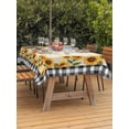 thumbnail image 3 of Outdoor Tablecloths with Umbrella Hole & Zipper, Sunflowers Rectangle Tablecloth 52x70 Inch, Summer Country Botanical Yellow Flowers Plaid Waterproof Table Cloth, Patio/Pool/Picnic Table Covers, 3 of 8