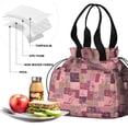 thumbnail image 4 of Pioneer Flower Floral Print Pattern Drawstring Lunch Bag Women - Drawstring Lunch Bag Insulated for Work Office - Stain-Resistant Large Lunchbags for Women with Multi-Pockets, 4 of 6