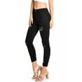 thumbnail image 3 of Wax Jean Women's Juniors Classic High Rise Capri Jeans (11, Black), 3 of 5