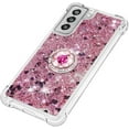 thumbnail image 6 of Samsung Galaxy S21 FE (Not S21) Case,Creativity Clear Quicksand Glitter Flowing Liquid Floating Soft TPU Case w/Stand Bling Diamond Sparkle Phone Cover for Samsung Galaxy S21 FE  Rose Gold, 6 of 14