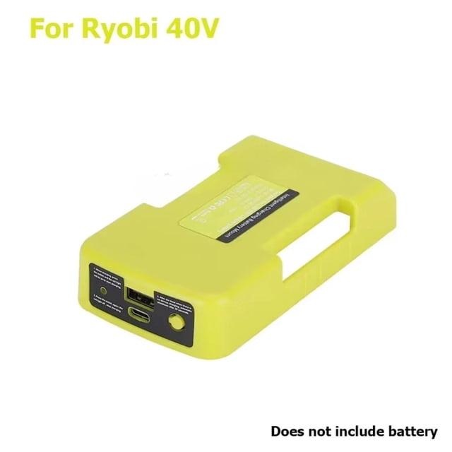 Lithium Battery Adapter Holder Belt Buckle for Ryobi 40V Li-ion Battery USB Type-C Charger Power Bank