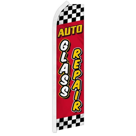 Auto Glass Repair (Red & Yellow) Super Flag