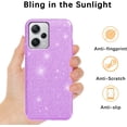thumbnail image 4 of Compatible with Redmi Note 12 Pro 5G Case Cute Glitter Sparkly Shockproof Xiaomi Redmi Note 12 Pro 5G Phone Case for Women Girls TPU Slim 3 in 1 Protective Cases (Purple), 4 of 14