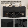 thumbnail image 6 of CQSXDA 55 Inch Sliding Barn Door Buffet Cabinet with 3 Drawers and Adjustable Shelves for Living Room Storage, Black, 6 of 19