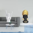 thumbnail image 2 of Estatua del gesto de la roca,Figuras de estatuas de dedos con gestos de música rock,Estatua de mujer africana,Estatua de mujer africana,regalo para estantería de oficina,Figura decorativa de, 2 of 8