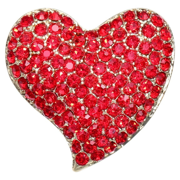OULII 1Pc Heart Shaped Brooch in Rhinestones for Women for Special