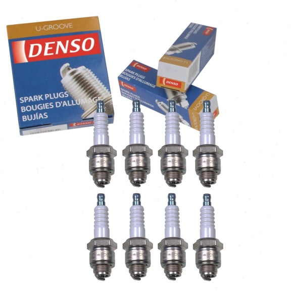 8 pc DENSO 6008 Standard U-Groove Spark Plugs for W14-U Ignition Wire Secondary